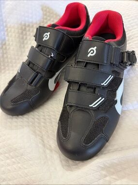 Peloton Original Indoor Cycling Shoes Black Red Womens Size 9 Worn once!
